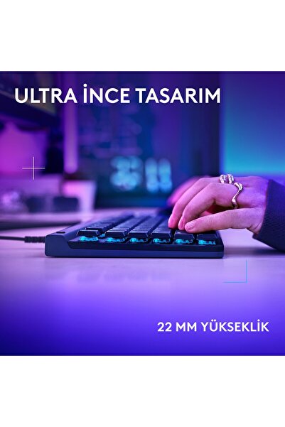 logitech G515 TKL Kablolu Düşük Profilli Rgb Aydınlatmalı Tactile Switch Ingilizce Oyun Klavyesi, Si