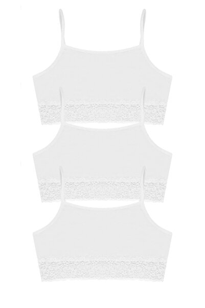 Öts Κοριτσίστικο μπουστάκι 3 τεμαχίων με κορδόνια χωρίς επένδυση (96% βαμβάκι - 4% ελαστάνη)