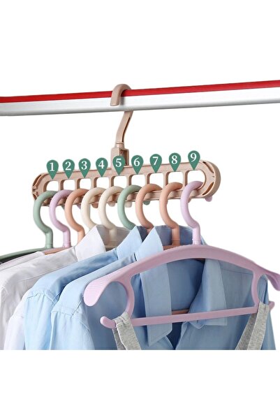 K KATHODE Set 10 clothes hanger organizers, 360° rotation, 2 usage modes horizontal/vertical, pink