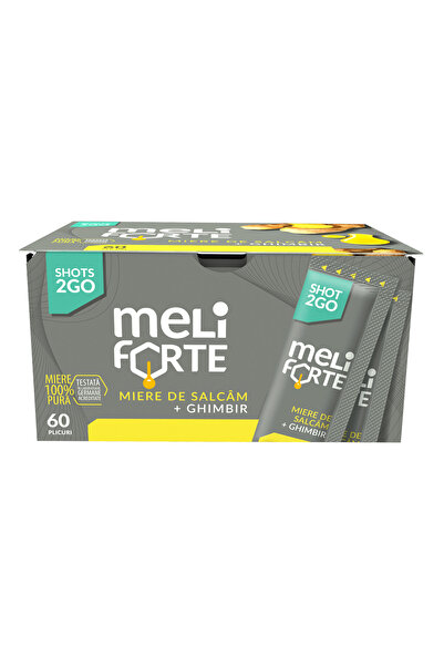 Meliforte Miere de Salcâm cu Ghimbir, 60 plicuri x 10g (600g)