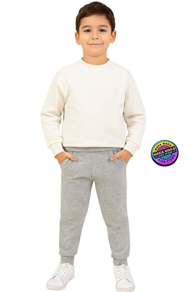 ww waka waka kids store Unisex Children's Basic Colored Sweatpants Cotton Comfortable Cut Jogger Model