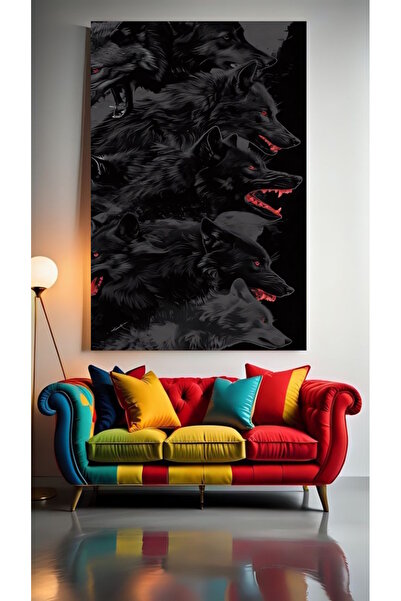 özkacar WILD WOLF 1 Home Wall Salon Salon de înfrumusețare Birou Magazin Deco...