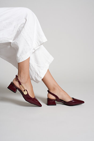 NUG Marisse Women's Pointed Toe Open Back Low Heel Classic Heeled Shoes