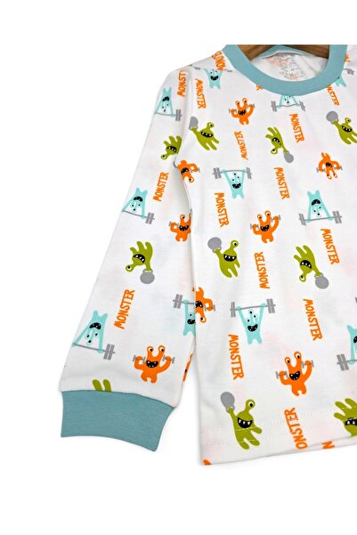 voyyo kids baby Baby Boy Printed Seasonal 100% Cotton Crew Neck Nightgown Pajama Set 6-24 Months