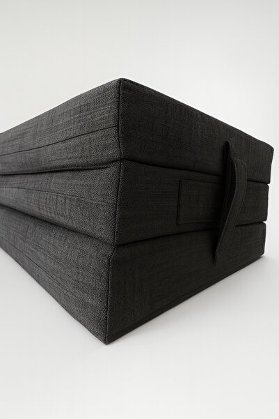 zishtekstil Antrasit Katlanır Sünger Misafir Yer Yatağı ve Balkon Minderi 7cm