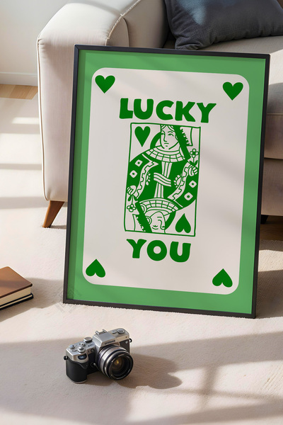 Basquiart Poster cu ramă neagră din seria Lucky You, decor de perete nr:127