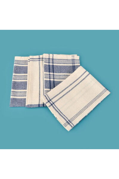 My Home Myhome Deniz Σετ 4 Αμερικανικών Σερβιετσέτες - Εκρού / Μπλε - 30x45 cm