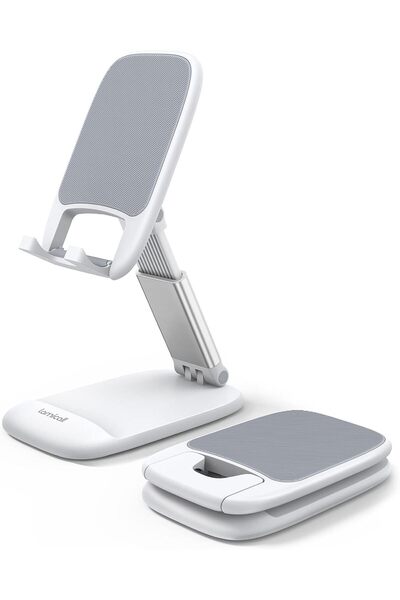 Lamicall حامل هاتف قابل للطي للمكتب - حامل هاتف محمول قابل لضبط الارتفاع