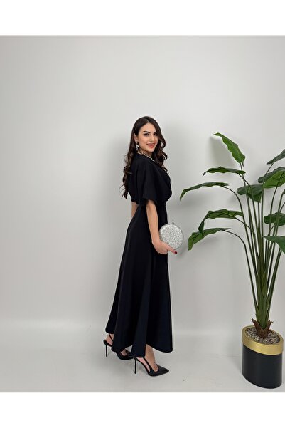 GİZONLY Kemerli Elbise Abiye Nişan Davet Gece Elbisesi