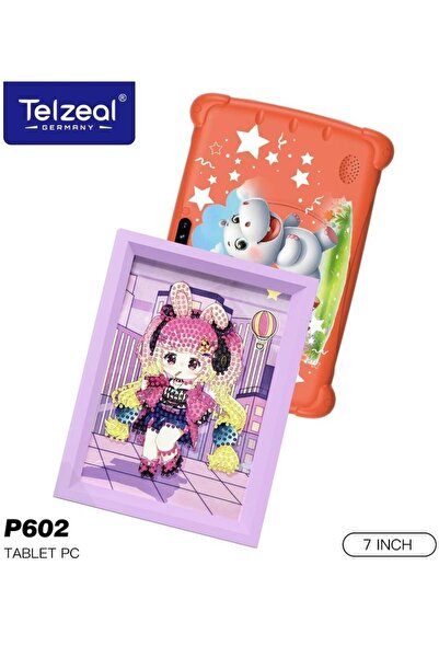 TELZEAL P602 Kids Tablet 7-Inch HD Screen With 4GB RAM + 128GB Storage Dual Camera and 3000mAh Batte