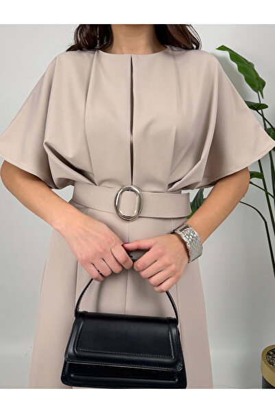 GİZONLY Kemerli Elbise Abiye Nişan Davet Gece Elbisesi