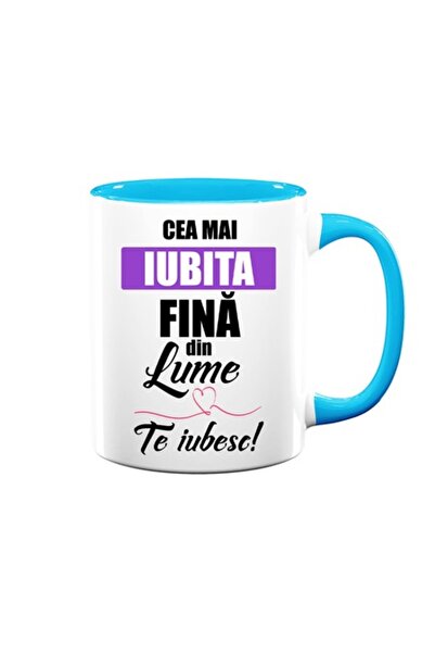OEM Cană personalizată pentru fină cu mesajul: „Cea mai iubită fină din lume, te iubesc!”