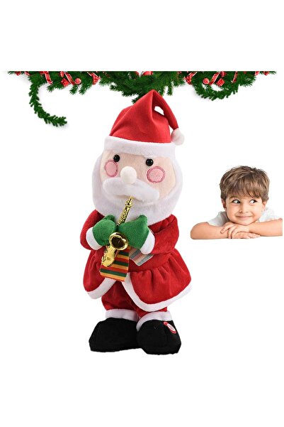 dalip Flippy Animated Santa Claus Decoration — Sings & Dances with Saxophone, 25 cm, Red