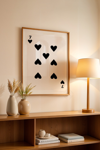 Basquiart Poster cu ramă din lemn din seria Lucky You, decor de perete nr:121