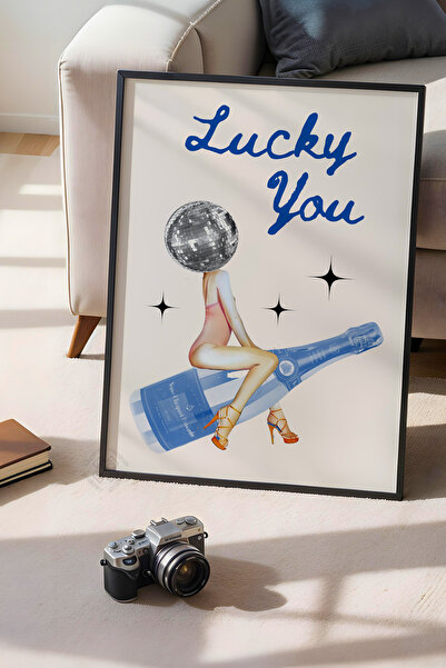 Basquiart Poster cu ramă neagră din seria Lucky You, decor de perete nr:30