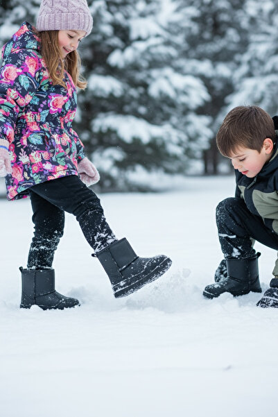 JOJO KIDS Унисекс детски кожени ботуши с пълна подплата, цип, противоплъзгащи подметки и водоустойчива конструкция