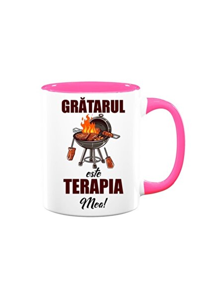 OEM Cană personalizată cu mesajul „Grătarul este terapia mea”, Betaprint, alb...