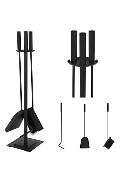 Kaminer Set de scule pentru șemineu cu suport și 3 instrumente