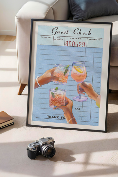 Basquiart Poster cu ramă neagră din seria Lucky You, decor de perete nr:32