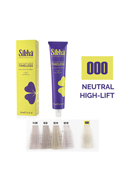 SIKHA Vopsea de păr profesională permanentă Timeless Blond Super Iluminator Neutru, 000, 100 ml