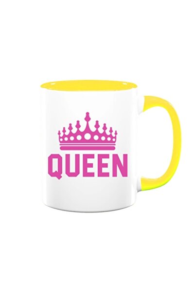OEM Cană personalizată Queen, model roz, Betaprint, albă cu interior galben, ...