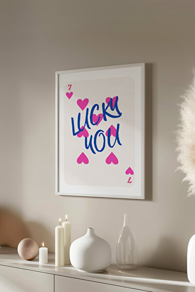 Basquiart Poster cu ramă albă din seria Lucky You, decor de perete nr:124