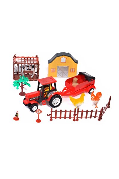 DavidaHome Set de joaca, tractor mini si animale ferma, 12 piese