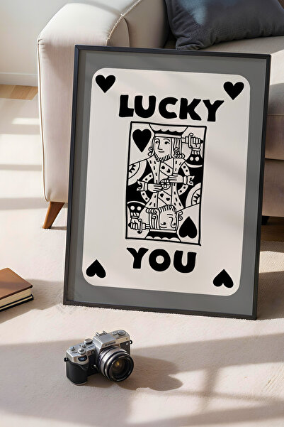 Basquiart Poster cu ramă neagră din seria Lucky You, decor de perete nr:105