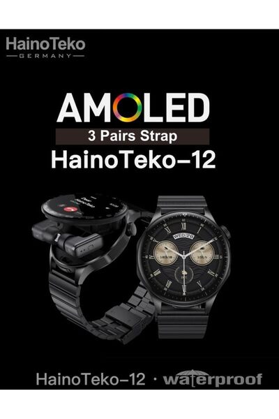 HAINOTEKO HainoTeko12 Waterproof Smartwatch With Built-in Wireless Earbuds Large Screen AMOLED Displ