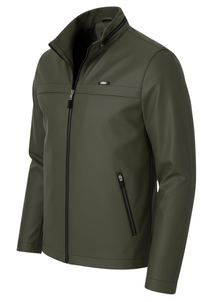 SİVAİST Men's Green Cotton Polyester Blend Water Repellent Fur Lined Coat – Windproof, Lightweight and Durable