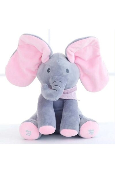 GIA'S WORLD Jucărie interactivă elefant Flippy, muzicală, roz-gri, 30 cm