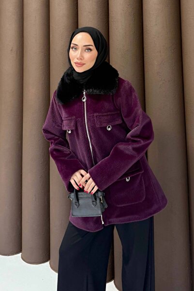 Melike Tatar Γούνινο κοντό παλτό 32-2501