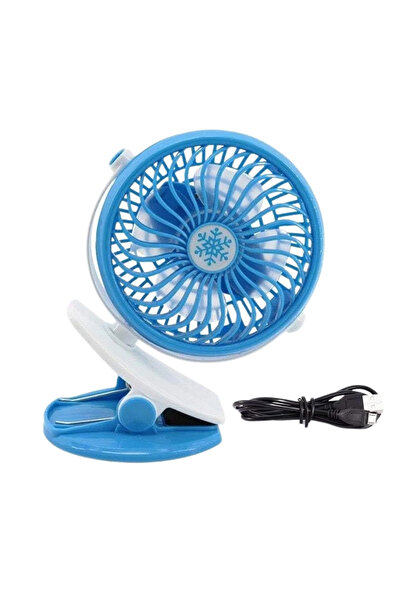 Kovar Portable Mini Rechargeable 360 Degree Rotating Handy USB Fan- Blue