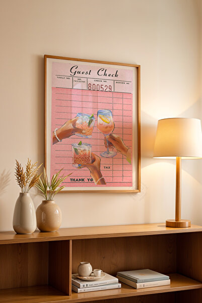 Basquiart Poster cu ramă din lemn din seria Lucky You, decor de perete pictat...