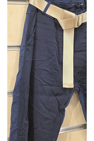 Park Moda Color Gradient Pants with Belt Plain Pattern