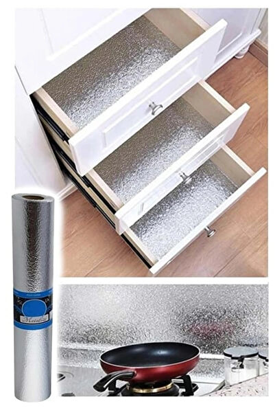 Panayır Home Multi-Purpose Metallized Shelf Cover Large Size 45 cm X 3 Meters 1 Piece