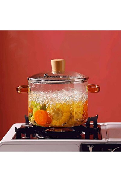 GIA'S WORLD Heat Resistant Glass Pot with Lid, 3.5L