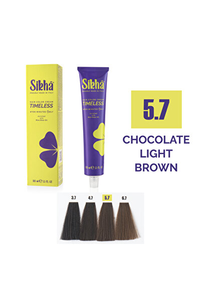 SIKHA Professional Permanent Hair Dye Timeless Light Brown Chocolate 5.7, 100 ml