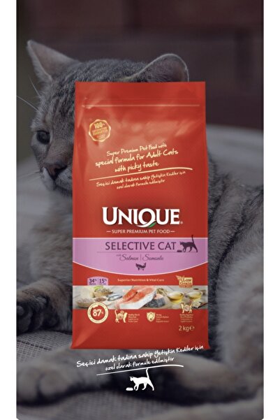 Unique Selective Cat Seçici Damak Tadına Sahip Yetişkin Kediler İçin Somonlu Kuru Kedi Maması -2kg
