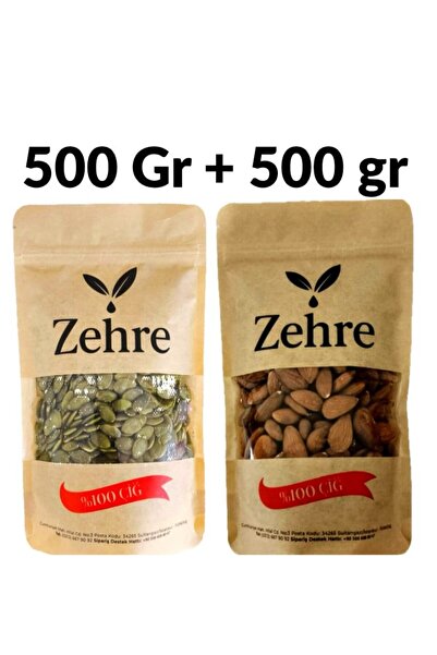 Zehre Büyük Boy Ikili - Çiğ Badem Içi 500 gr + Çiğ Kabak Çekirdeği 500 gr