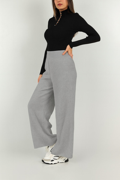 mf venessa Kadın Triko Kumaş Beli Lastikli Bol Paça Pantolon Standart Beden (38 46 )