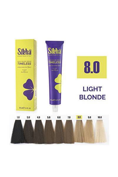 SIKHA Vopsea de păr permanentă profesională Timeless Blond deschis 8.0, 100ml