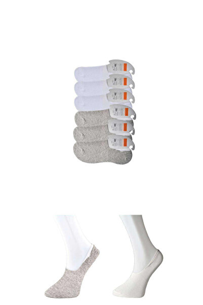 HarmonyAura Litaetrend Gray and White Men's Ballerina Socks 6 Pairs