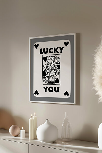 Basquiart Poster cu ramă albă din seria Lucky You, decor de perete nr:105