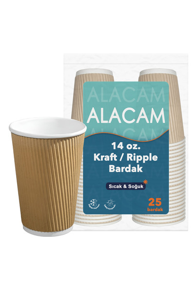 Alaçam Ambalaj Alacam Ambalaj - Kraft Ripple Party Cup for Hot and Cold Drink...