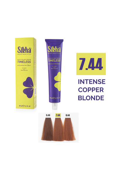 SIKHA Vopsea de păr profesională permanentă, blond cupru atemporal, 7.44, 100ml