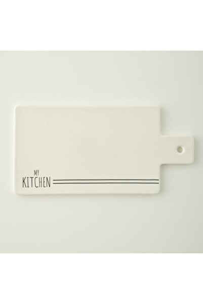 Bella Maison لوح تقديم من البورسلين من ماي كيتشن، أبيض (30×15×0.8 سم)