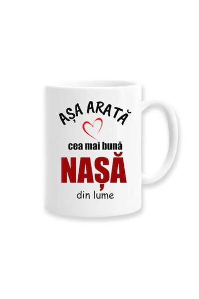 OEM Cană personalizată pentru nașă cu mesajul: „Așa arată cea mai bună nașă d...