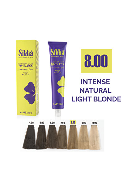 SIKHA Vopsea de păr profesională permanentă Timeless Blond deschis intens 8.00, 100 ml