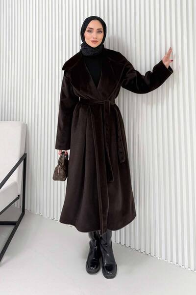 Melike Tatar Καστανόχρωμο παλτό 32-2503